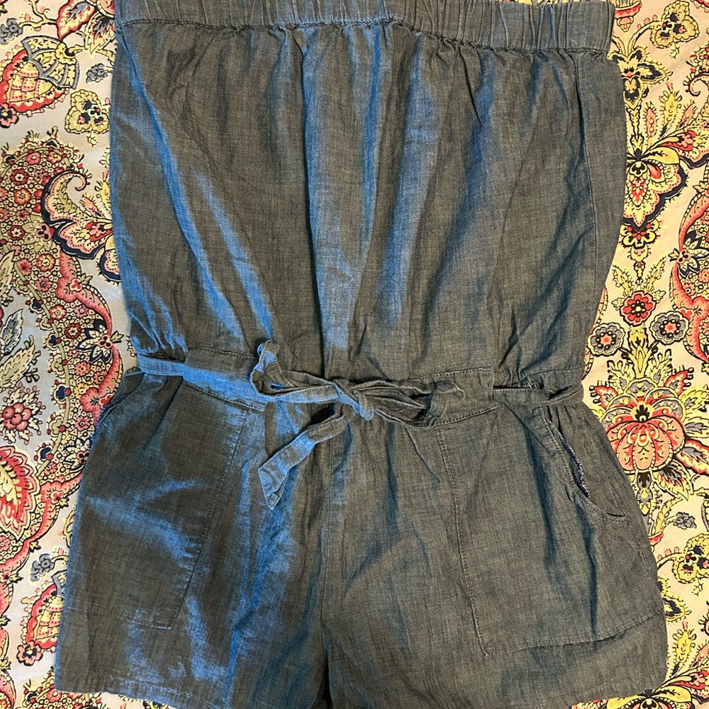 Stylish Blue Chambray Gap Romper